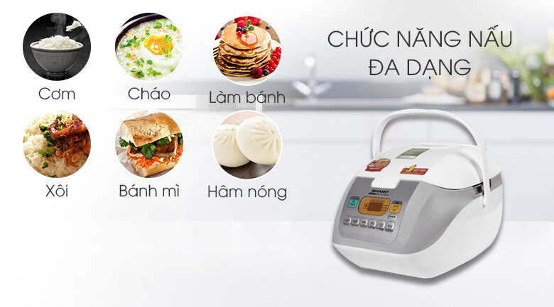 Nồi cơm điện tử Sharp 1.8 lít KS-COM18V Nồi cơm điện tử Sharp 1.8 lít KS-COM18V