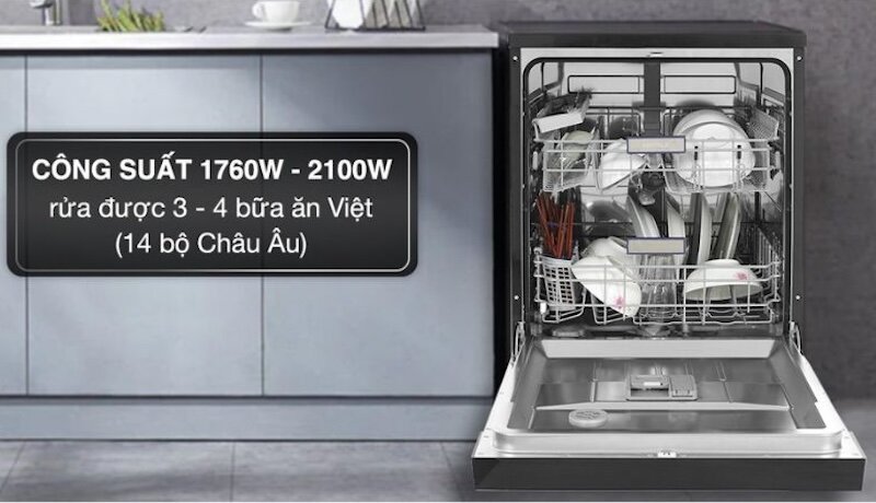 Máy rửa bát Hafele HDW-F601B có dung tích lớn lên đến 14 bộ Châu Âu