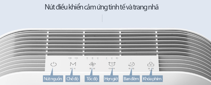 Máy lọc không khí A600 của ChungHo được trang bị bảng điều khiển cảm ứng hiện đại