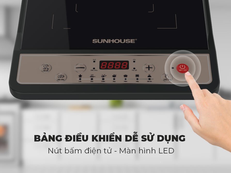 Bếp từ Sunhouse SHD6157 có bảng điều khiển dễ dùng