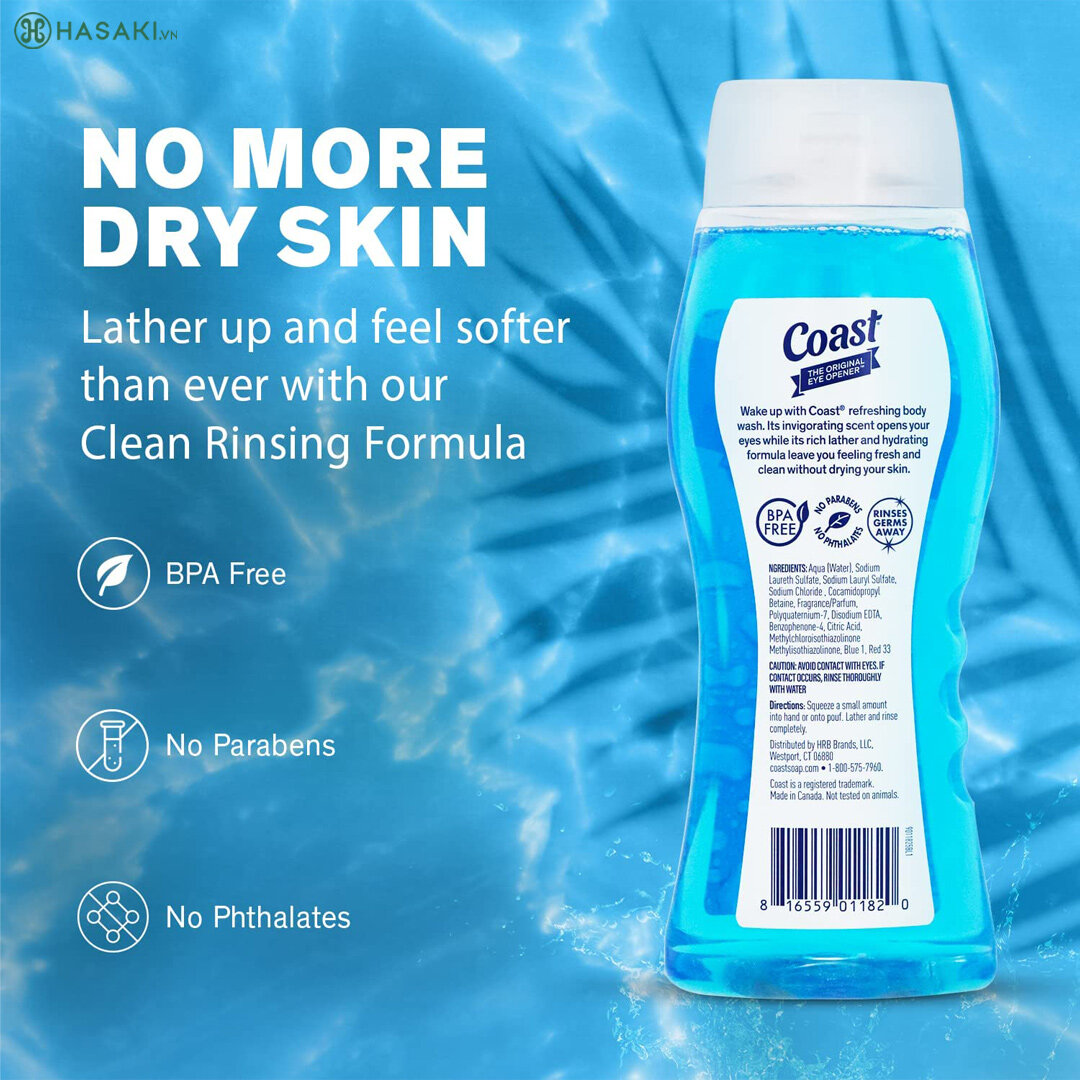 Sữa Tắm Gội Dành Cho Nam Coast Classic Scent Hair And Body Wash