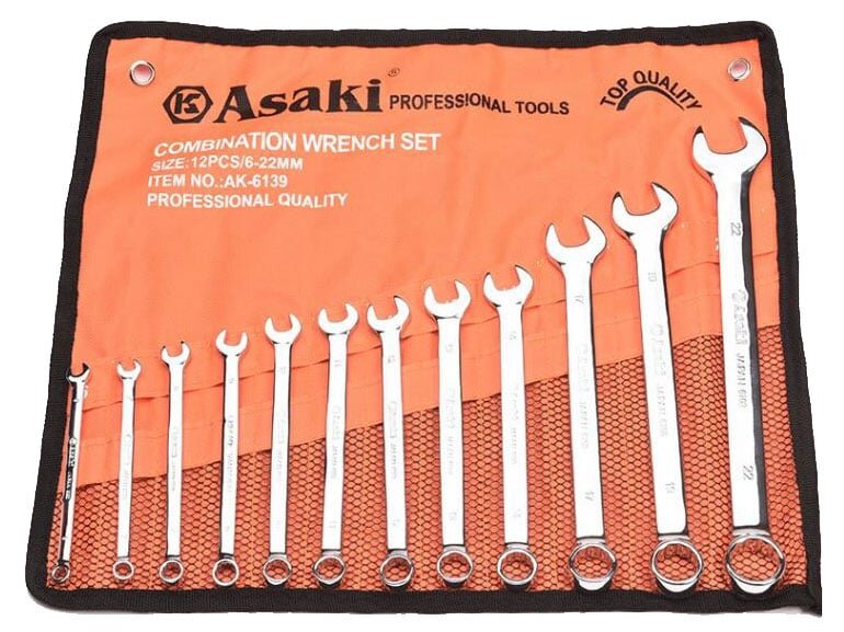 Bộ cờ lê vòng miệng Asaki có 12 chi tiết Bộ cờ lê vòng miệng Asaki