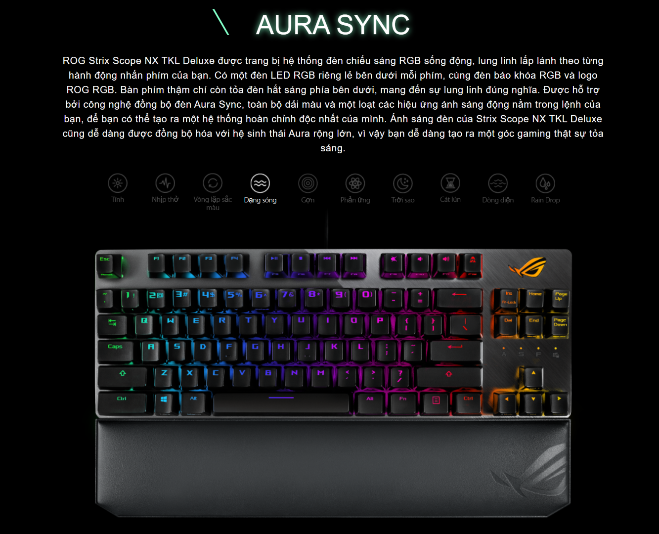 Bàn phím Asus ROG Strix Scope NX TKL Deluxe Blue sw