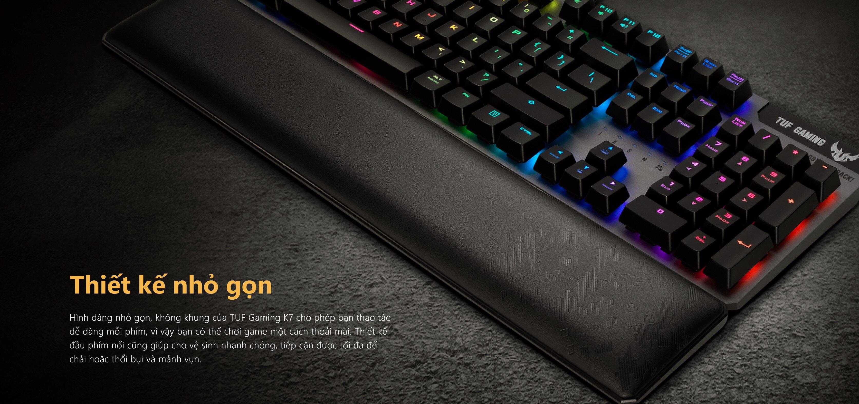 Bàn Phím ASUS TUF Gaming K7 (USB/RGB/Linear Swicth RA03) 90MP0191-B0JA00