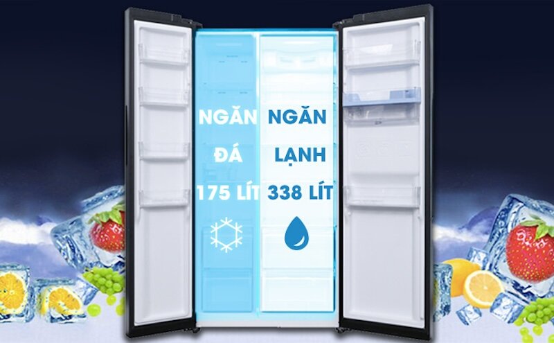 Tủ lạnh Toshiba GR-RS682WE-PMV(06)-MG có dung tích khủng 513 lít phù hợp cho gia đình đông thành viên