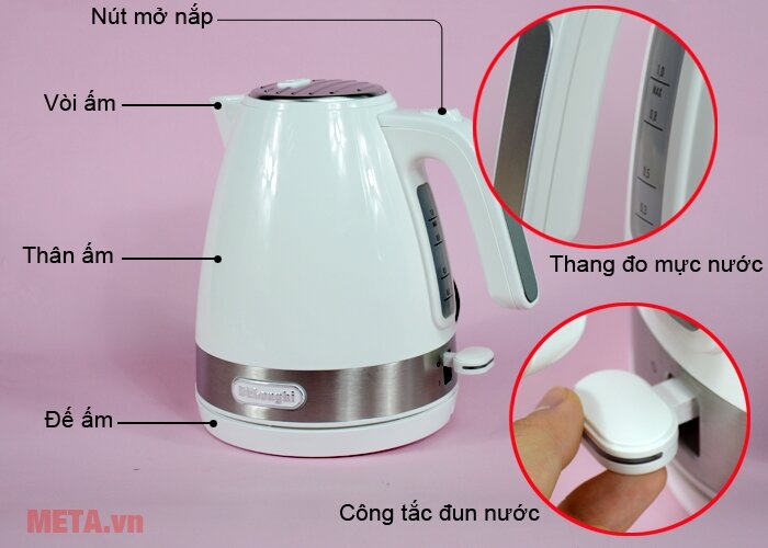 Ấm siêu tốc Delonghi KBLA2000.W