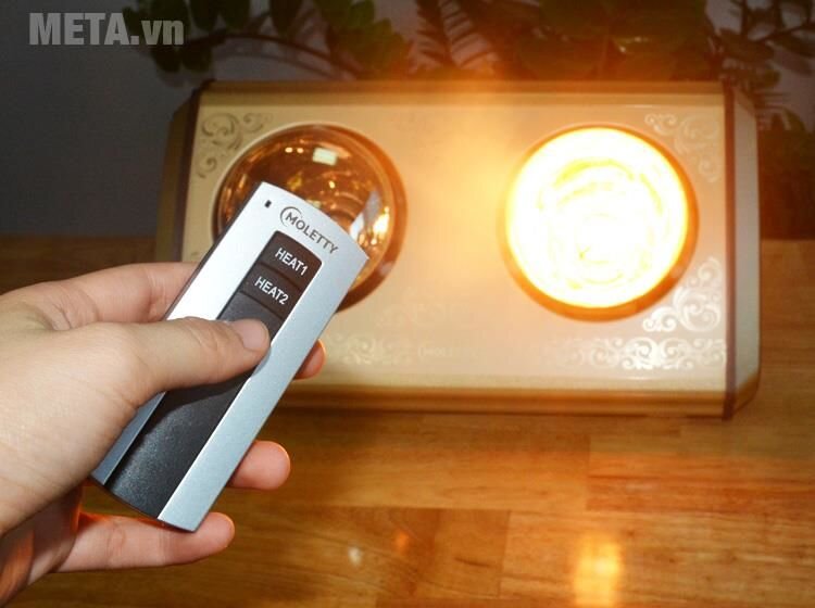 Đèn sưởi nhà tắm 2 bóng Moletty M-02HR (có điều khiển từ xa)