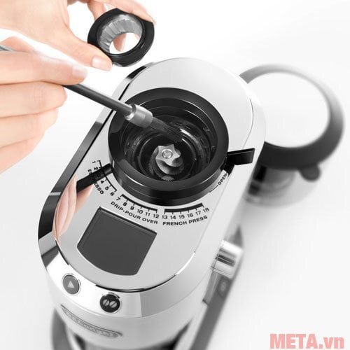 Máy xay cà phê Delonghi KG521.M có 18 thiết lập xay cho cà phê Máy xay cà phê Delonghi KG521.M có 18 thiết lập xay cho cà phê