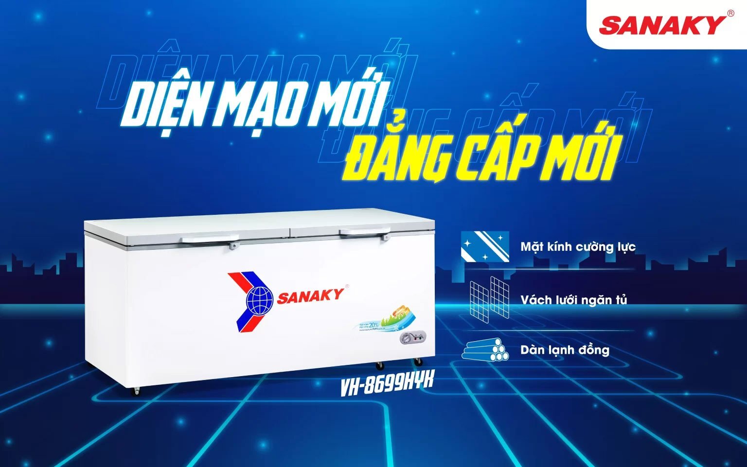 Mặt kính cường lực sang trọng Sanaky VH-8699HYK