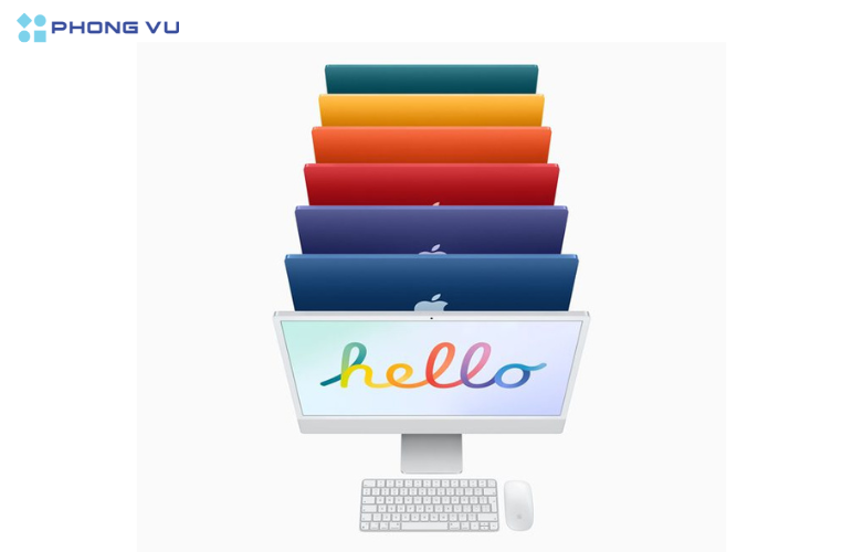 Thiết kế thanh lịch của iMac 24 M3 với vỏ nhôm nguyên khối