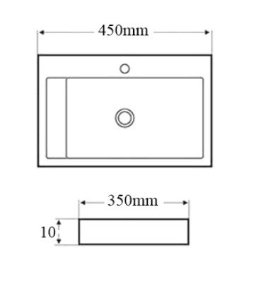 bản vẽ kỹ thuật chậu rửa mặt lavabo Kanly bằng đá MAR24V