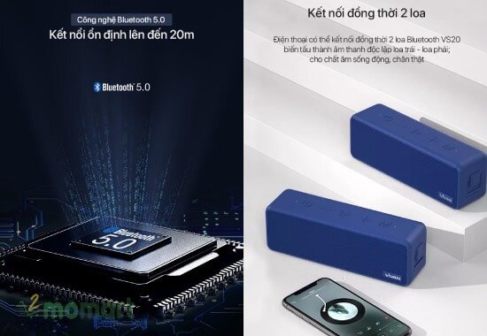 Loa bluetooth Vivan VS20 có thể ghép nối hai loa cùng lúc