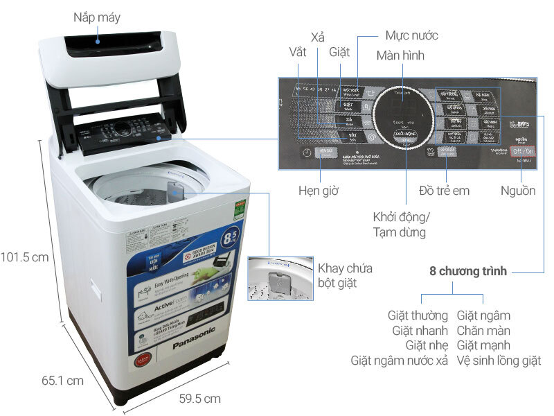 Máy giặt Panasonic 8.5 kg NA-F85A1WRV Máy giặt Panasonic 8.5 kg NA-F85A1WRV