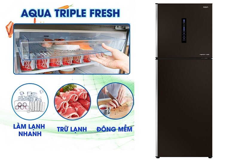 Tủ lạnh Aqua Inverter 345 lít AQR-IU356DN DB Tủ lạnh Aqua Inverter 345 lít AQR-IU356DN DB