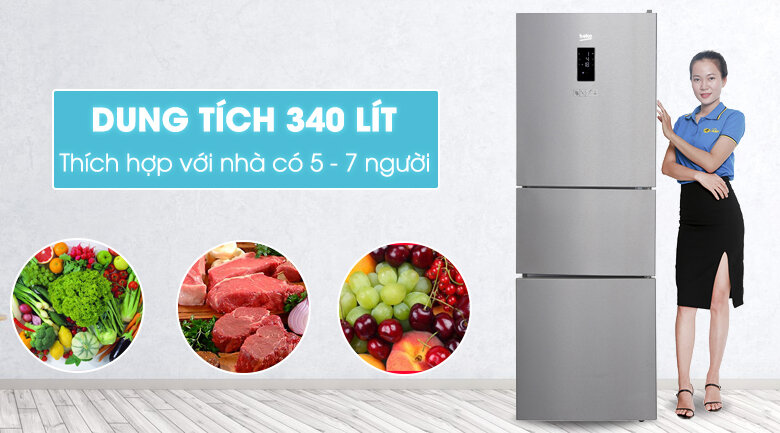 Tủ lạnh Beko 340 lít RTNT340E50VZX Tủ lạnh Beko 340 lít RTNT340E50VZX