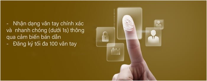 Khả năng nhận dạng vân tay nhanh chóng Khả năng nhận dạng vân tay nhanh chóng