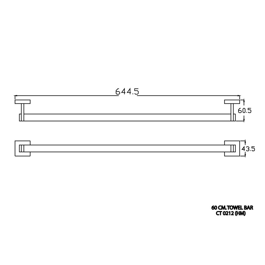 Bản vẽ kỹ thuật thanh treo khăn COTTO CT0212(HM)
