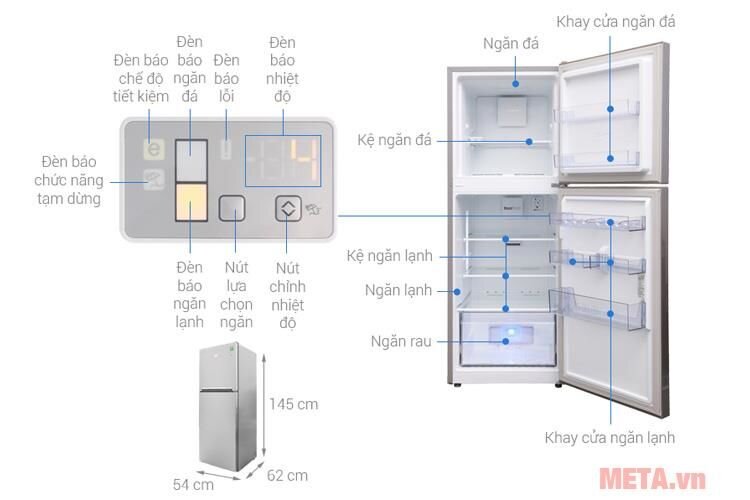 Tủ lạnh Beko Inverter RDNT230I50VS 230 lít
