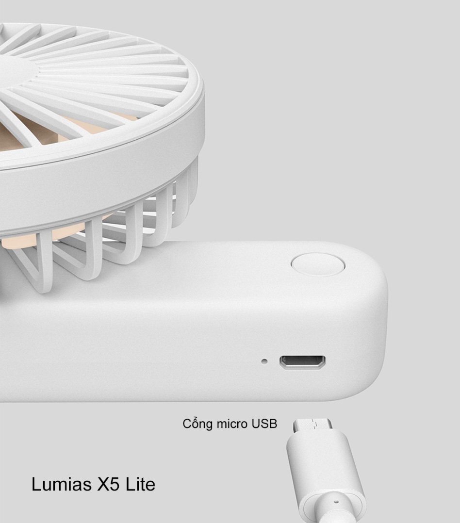 Quạt tích điện cầm tay Lumias X5 Lite sở hữu dung lượng pin lớn