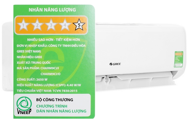 Điều hòa Gree Inverter 9000 BTU 1 chiều CHARM9CI gas R-32 6 Điều hòa Gree Inverter 9000 BTU 1 chiều CHARM9CI tiết kiệm điện