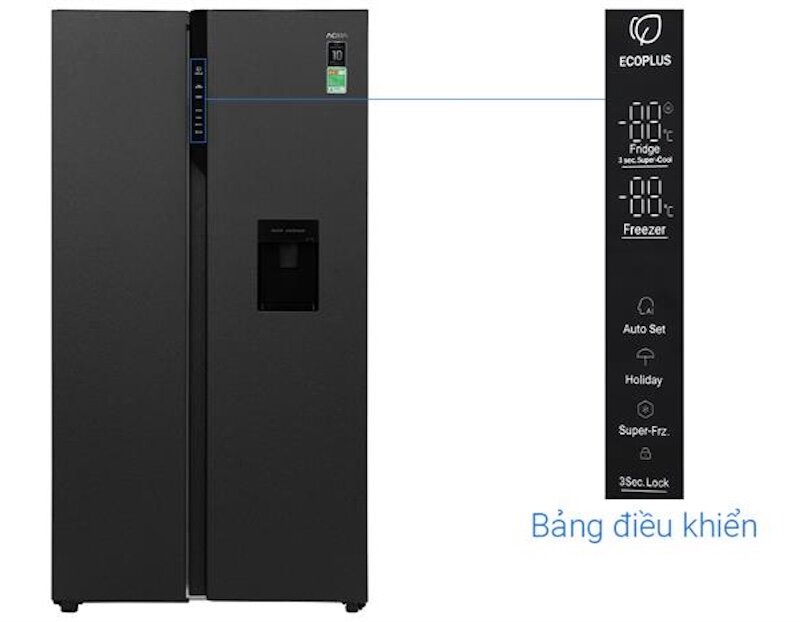 Tủ lạnh Aqua Inverter 550 lít AQR-S612XA(WCB) sở hữu bảng điều khiển cảm ứng