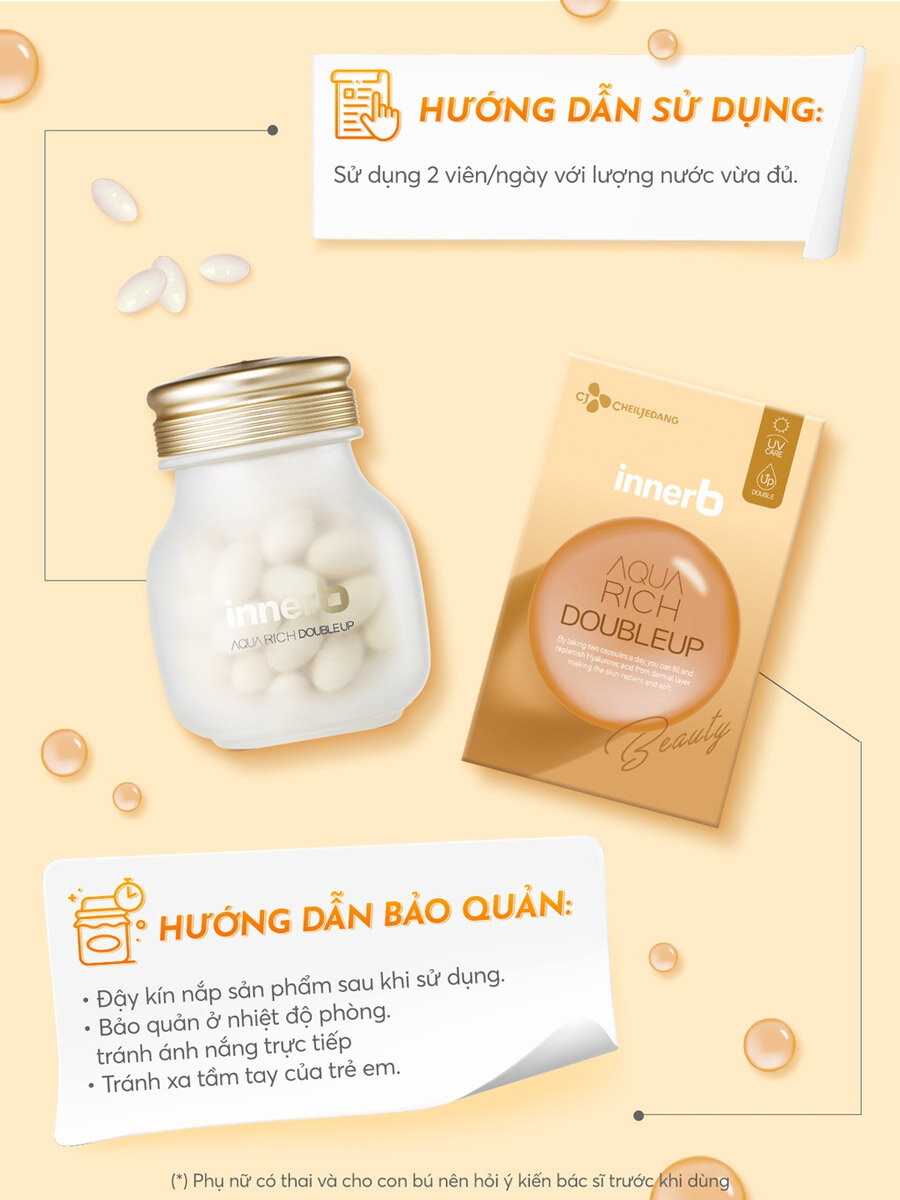 Hướng dẫn sử dụng Thực Phẩm Bảo Vệ Sức Khỏe InnerB Aqua Rich DoubleUp