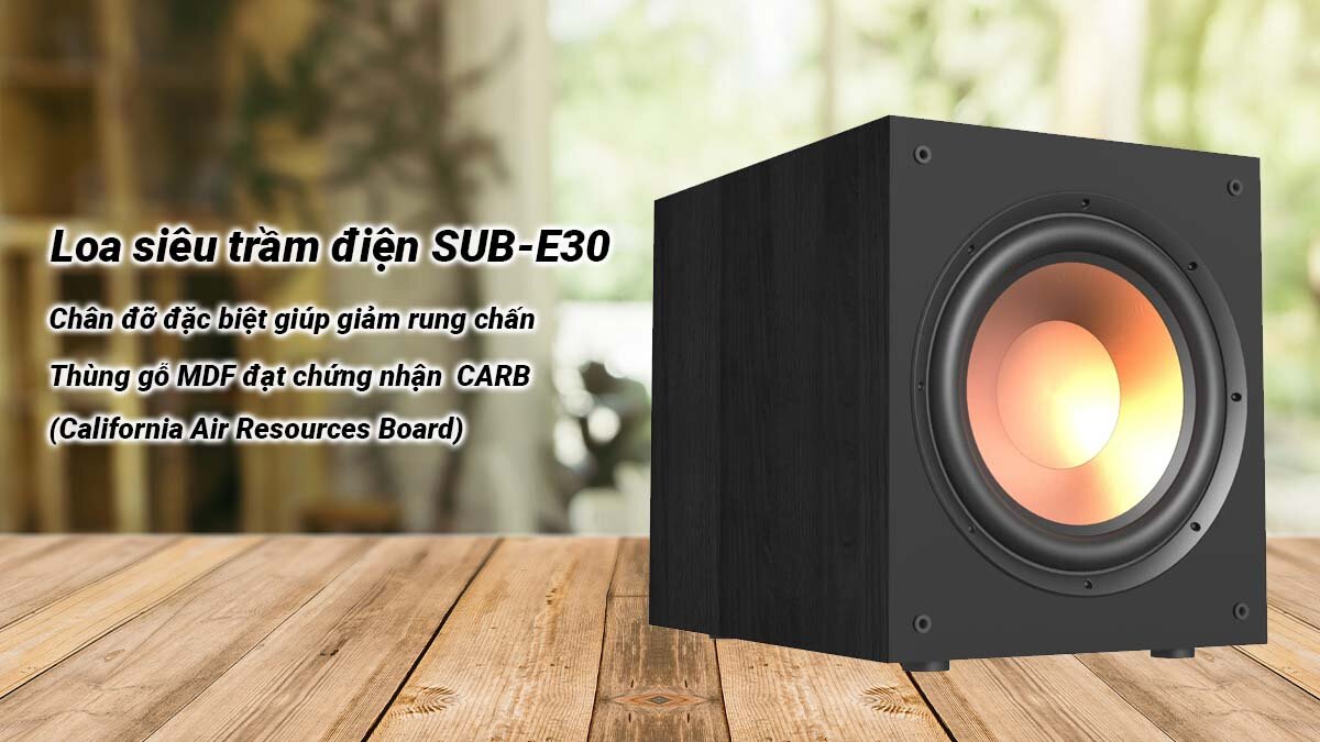 Loa được trang bị chân đỡ đặc biệt giúp giảm thiểu rung chấn khi hoạt động