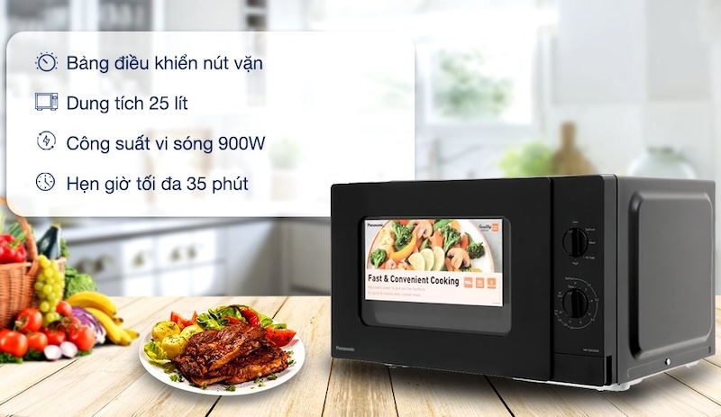 Lò vi sóng Panasonic NN-SM33NBYUE 2 Lò vi sóng Panasonic NN-SM33NBYUE sở hữu công suất vi sóng lên đến 900W
