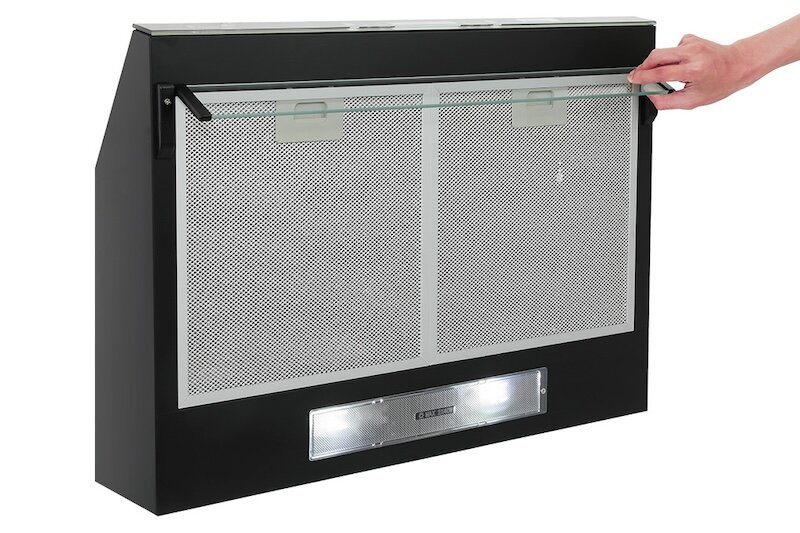 Lưới lọc và bộ lọc than hoạt tính máy hút mùi Pramie CH22-700 (Ảnh: dienmayxanh).