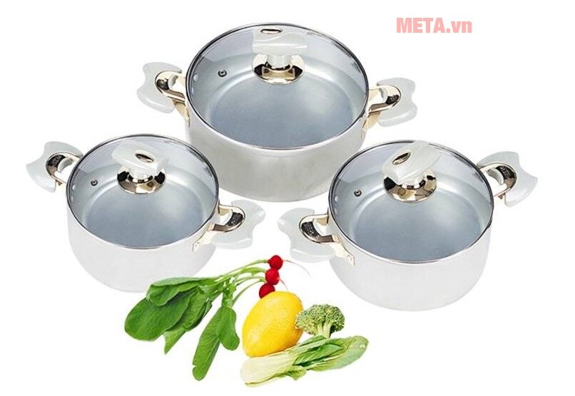 Bộ 3 nồi Anod Sunhouse SH9933 Bộ 3 nồi Anod Sunhouse SH9933