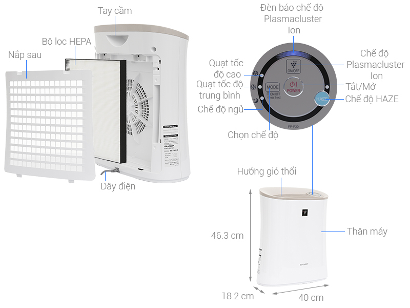 Máy lọc không khí Sharp FP-F30E-C