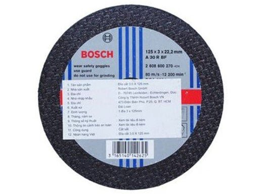 Đá cắt 125mm Bosch 2608600270 Đá cắt 125mm Bosch 2608600270