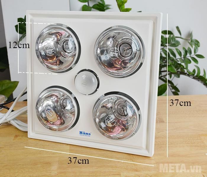 Đèn sưởi nhà tắm - Đèn sưởi hồng ngoại Hans 4 bóng (loại ốp âm) Đèn sưởi nhà tắm - Đèn sưởi hồng ngoại Hans 4 bóng (loại ốp âm)