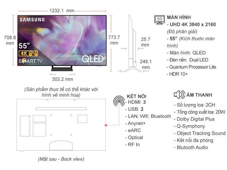 smart tivi samsung qled 4k 55 inch QA55Q60AA