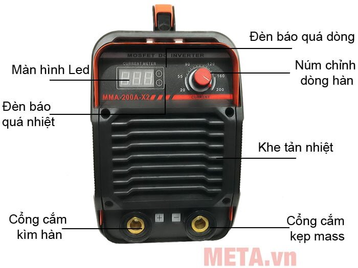 Cấu tạo Máy hàn VAC MMA-200A-X2  Máy hàn sắt