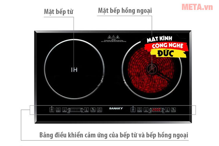 Bếp điện từ đôi - hồng ngoại Sanaky SNK-IHW40A