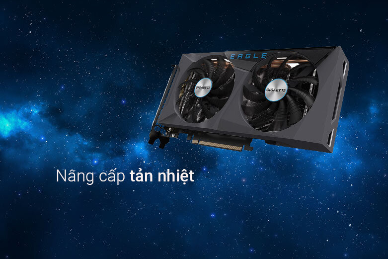 VGA Gigabyte GeForce RTX 3060 EAGLE OC 12G| Nang cấp tản nhiệt