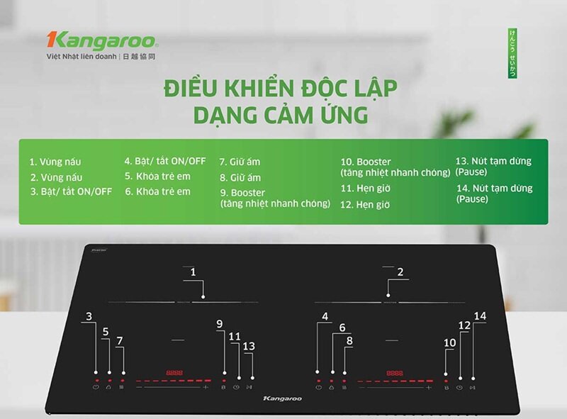 Bếp từ đôi Kangaroo KGIC44D1C