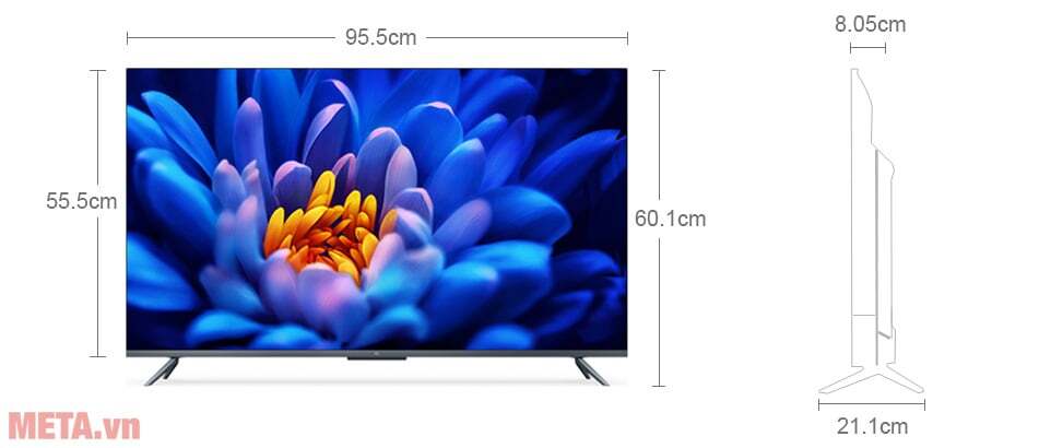 Kích thước tivi Xiaomi L43M8-P2SEA Tivi Xiaomi A43 43 inch L43M8-P2SEA