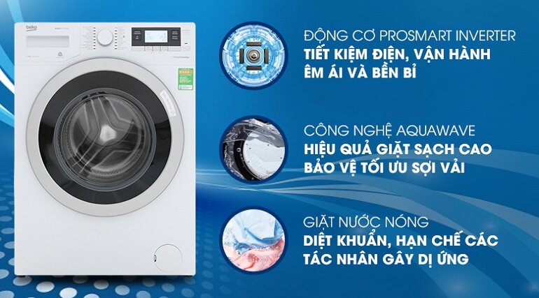 Máy giặt Beko inverter 8 kg WTV 8634 XS0 Máy giặt Beko inverter 8 kg WTV 8634 XS0
