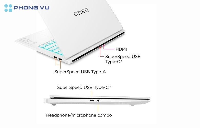 Laptop HP OMEN 14-fb0134TX đảm bảo sự linh hoạt tối đa, giúp người dùng dễ dàng kết nối và sử dụng thiết bị ở bất kỳ đâu