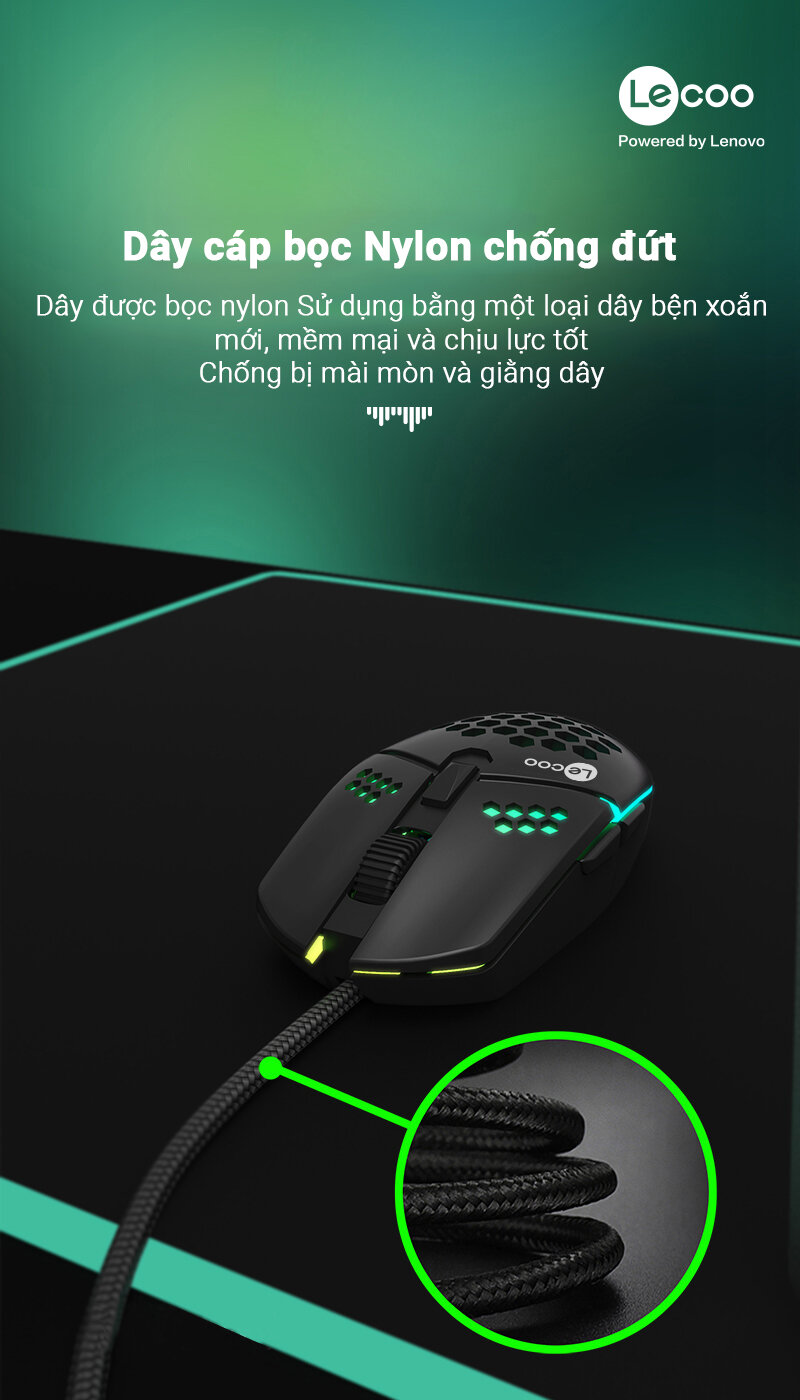 Chuột game Lecoo MS105 đen (USB)