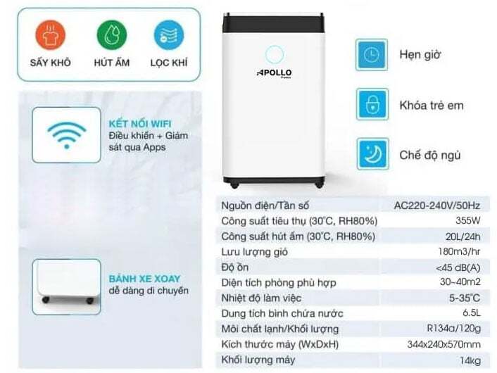 Máy hút ẩm Sumikura có sấy khô quần áo Máy hút ẩm Sumikura