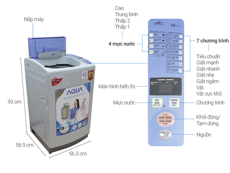 Máy giặt Aqua 7 kg AQW-S70V1T H