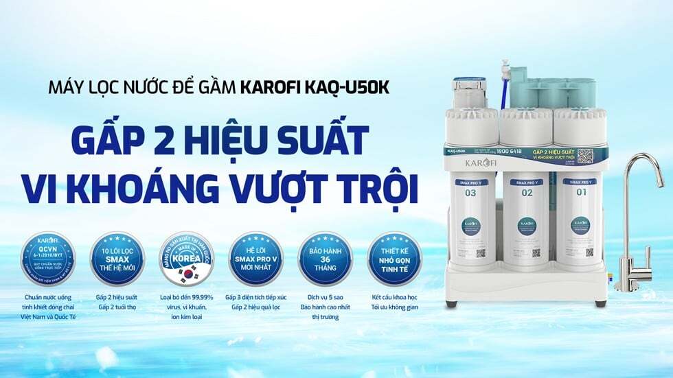 Máy lọc nước RO Karofi KAQ-U50K Máy lọc nước RO Karofi KAQ-U50K