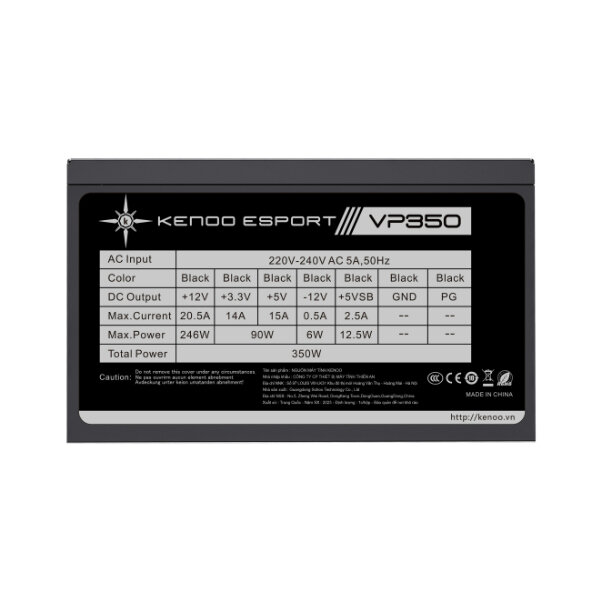 Nguồn máy tính KENOO ESPORT VP350