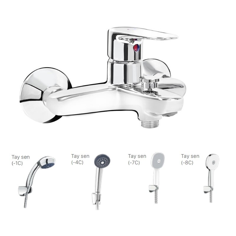 Bộ vòi sen tắm nóng lạnh INAX BFV-1113S-4C còn có các tùy chọn kết hợp tay sen tắm