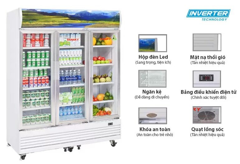 Tủ mát Sanaky Inverter 3 cánh 1500 lít DAVH-1520HP3