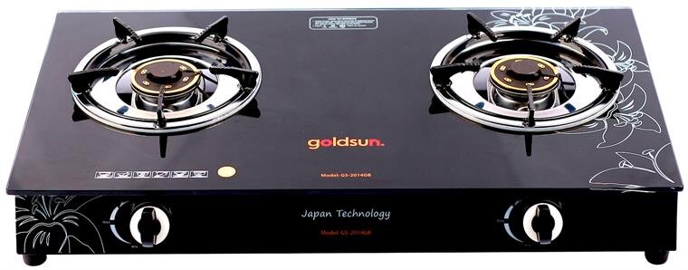 Bếp ga dương mặt kính 2 bếp Goldsun GS-2014GB Bếp ga dương mặt kính 2 bếp Goldsun GS-2014GB