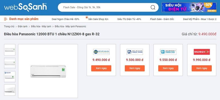 Giá của điều hòa Panasonic 12000BTU 1 chiều N12ZKH-8 rất phải chăng